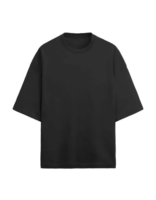 one5ive black oversized unisex t-shirt in 260 Gsm terry-knit cotton polyester blend