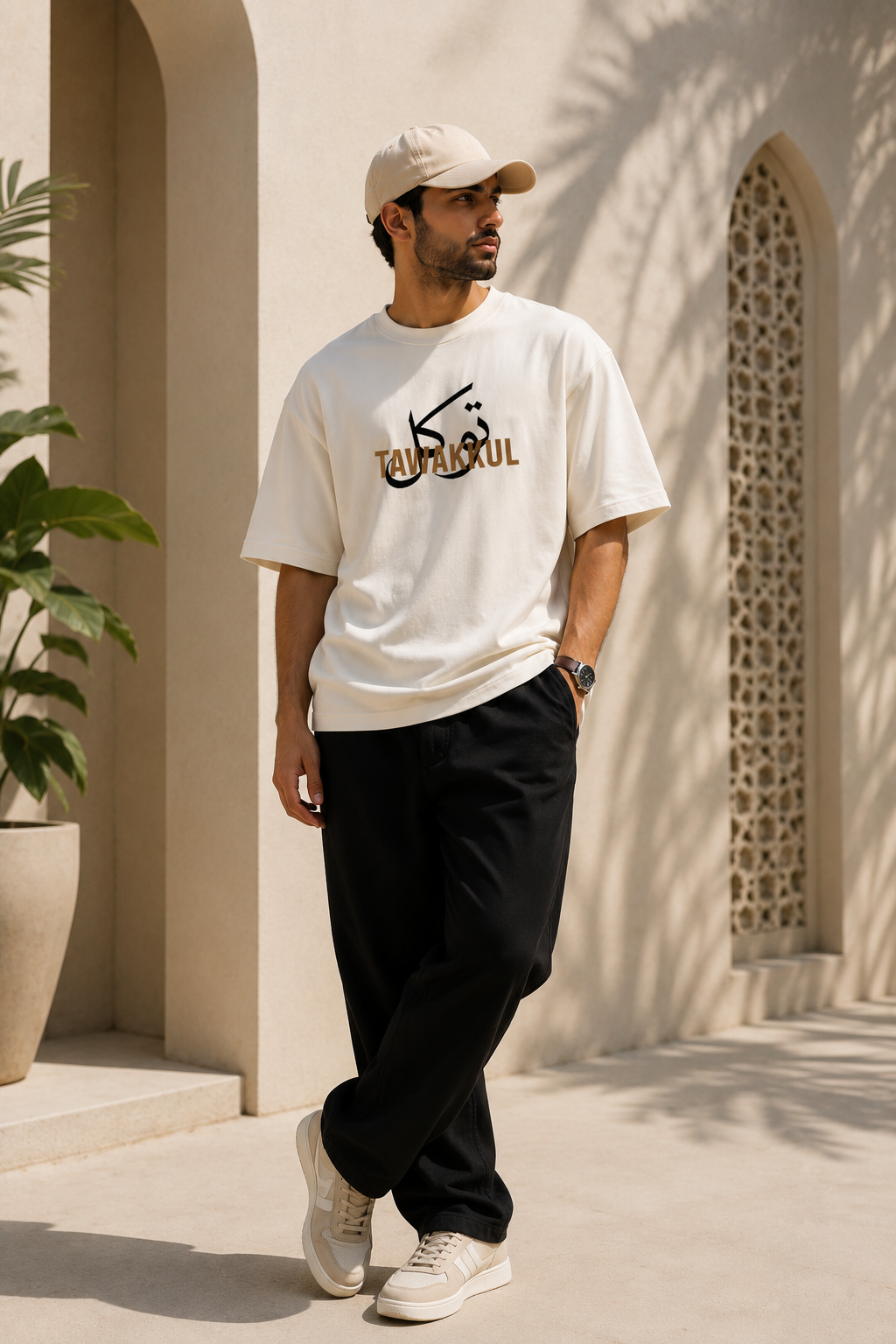 Tawakul Oversized Classic Off-White T-Shirt