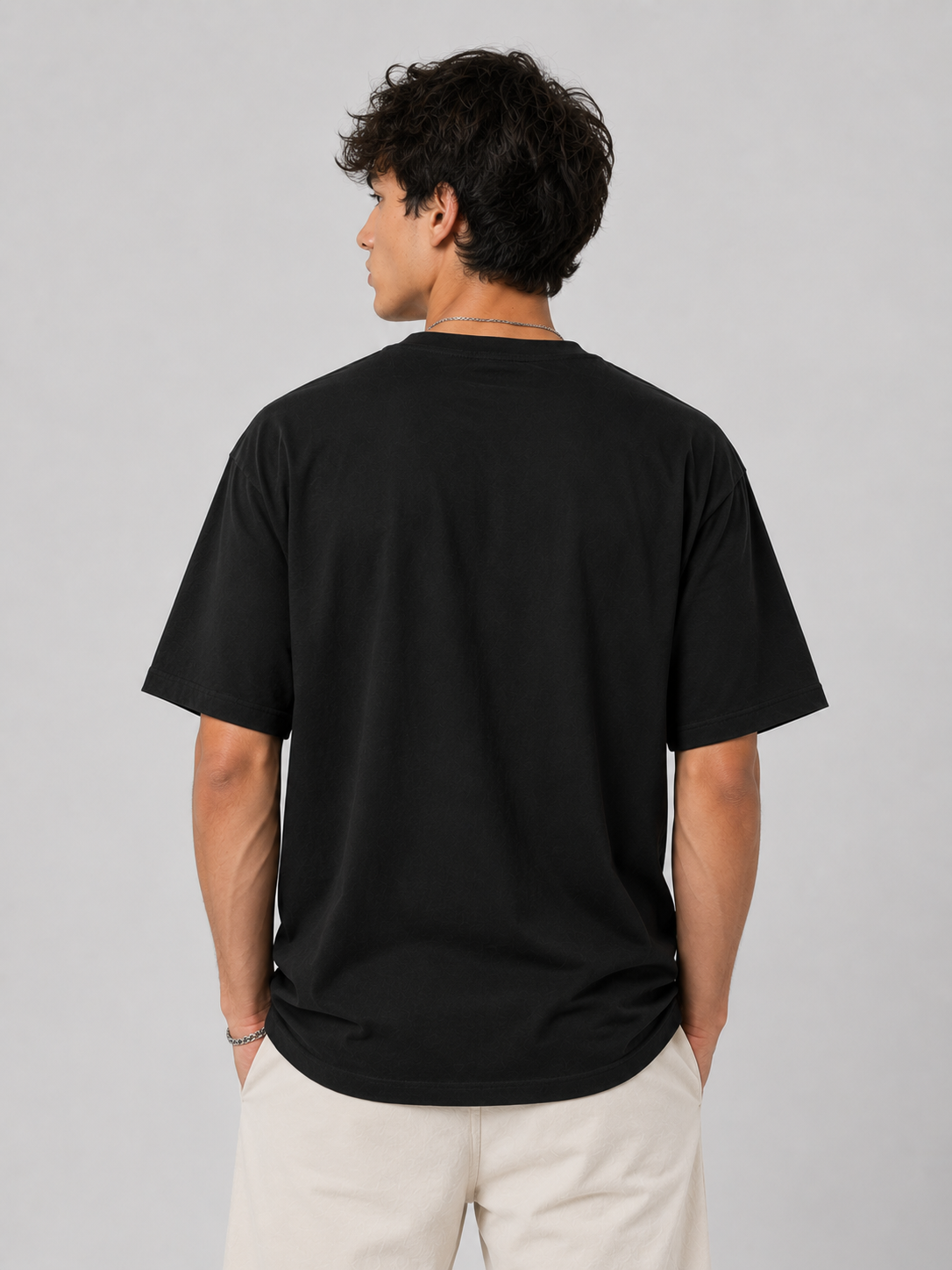 FOCUS Unisex Oversized Classic BLACK T-Shirt 24 GSM