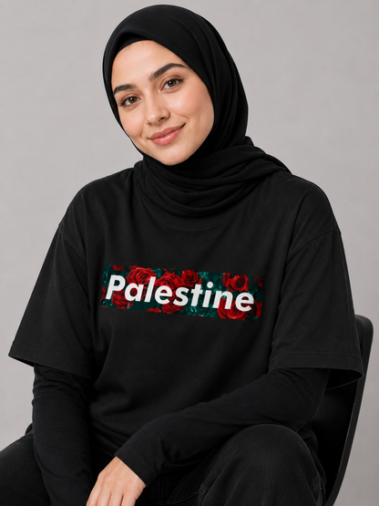 Palestine Unisex Oversized Classic Black T-Shirt 240 GSM