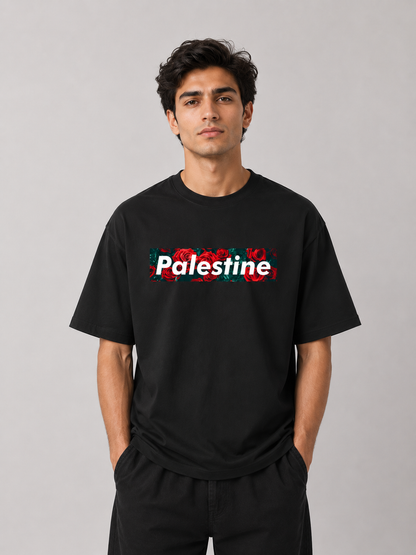 Palestine Unisex Oversized Classic Black T-Shirt 240 GSM