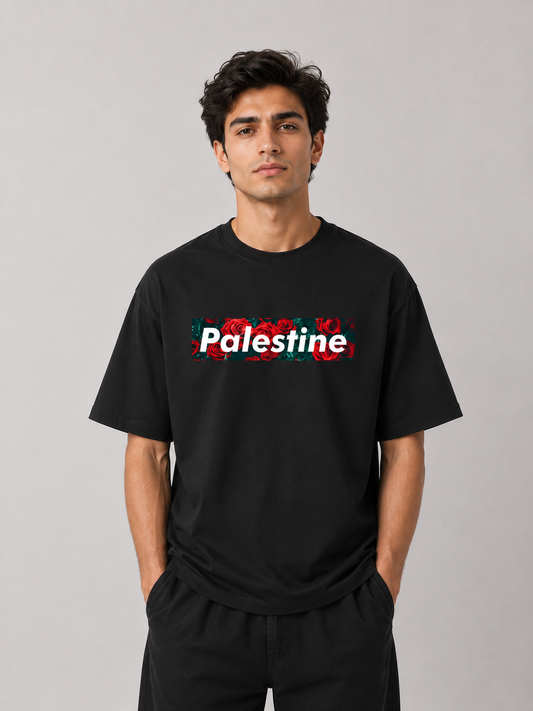 Palestine Unisex Oversized Classic Black T-Shirt 240 GSM