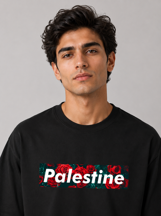 Palestine Unisex Oversized Classic Black T-Shirt 240 GSM