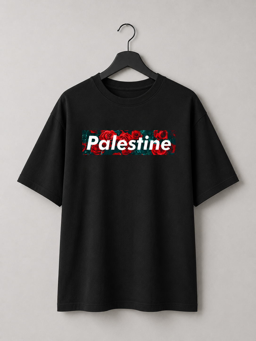 Palestine Unisex Oversized Classic Black T-Shirt 240 GSM