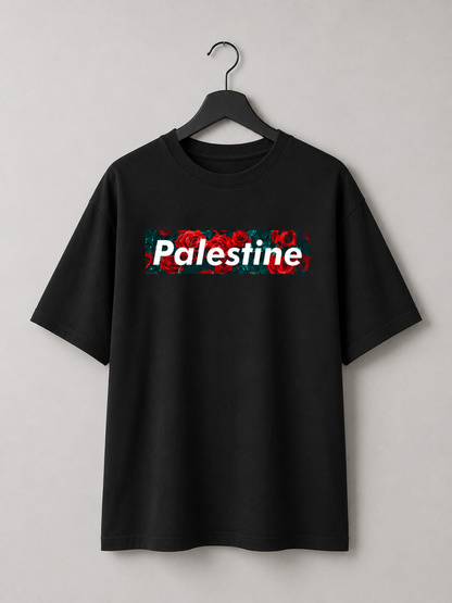 Palestine Unisex Oversized Classic Black T-Shirt 240 GSM