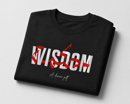 WISDOM Oversized Classic Black T-Shirt 240 GSM