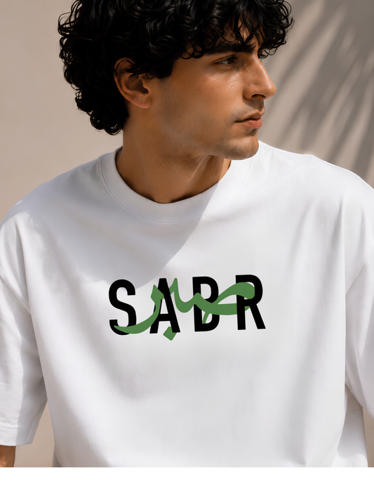 SABR Unisex Oversized Classic White T-Shirt 240 GSM