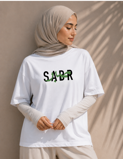 SABR Unisex Oversized Classic White T-Shirt 240 GSM