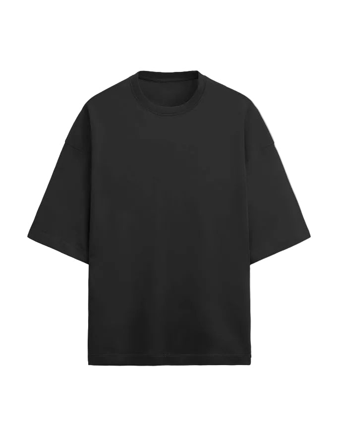 one5ive black oversized unisex t-shirt in 260 Gsm terry-knit cotton polyester blend